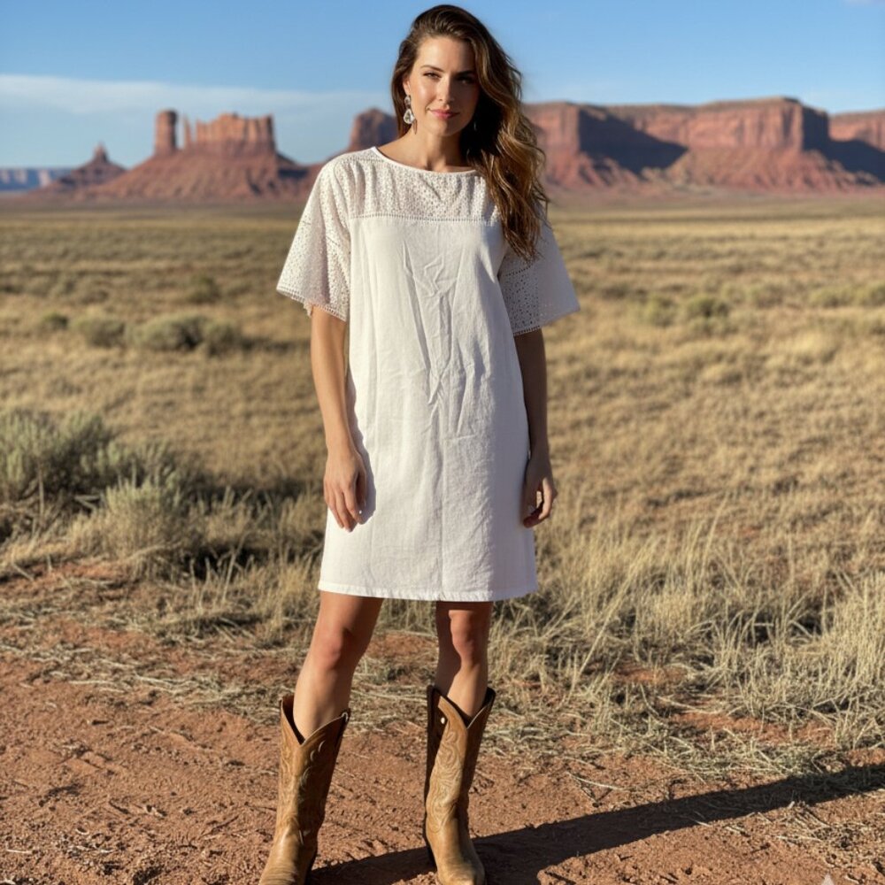 Women's Lauren Ralph Lauren White Eyelet Dress Size S